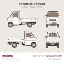 2003 Nissan Clipper 1 Gen Pickup Truck blueprint