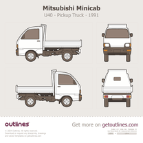 1991 Mitsubishi Minicab U40 Pickup Truck blueprint