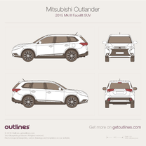 2015 Mitsubishi Outlander III Facelift SUV blueprint
