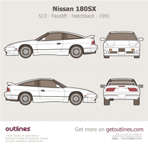 1996 Nissan 180SX S13 ∙ Facelift2 Hatchback blueprint