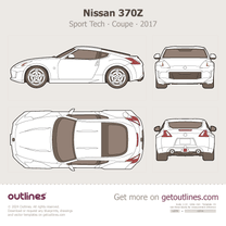2017 Nissan 370Z Sport Tech ∙ Top View Coupe blueprint