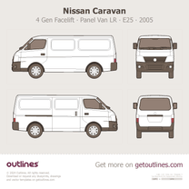 2005 Nissan Urvan Estate E25 Facelift LWB Van blueprint
