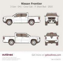 2022 Nissan Frontier 3 Gen ∙ D41 Crew Cab ∙ 5' Short Bed Pickup Truck blueprint