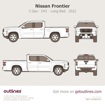 2022 Nissan Frontier 3 Gen ∙ D41 Long Bed Pickup Truck blueprint