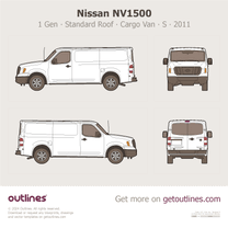 2011 Nissan NV1500 Cargo Van ∙ Standard Roof ∙ S ∙ NV1500HD ∙ 1500 NV Cargo Van blueprint