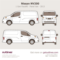 2013 Nissan NV200 1 Gen Facelift Panel Van Van blueprint
