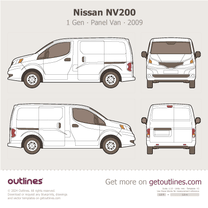 2009 Nissan NV200 1 Gen Panel Van Van blueprint