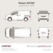 2013 Nissan NV200 Vanette Top View Van blueprint