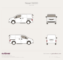 2009 Nissan Evalia Cargo Van blueprint
