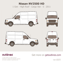 2011 Nissan NV2500 HD Cargo Van ∙ High Roof ∙ S ∙ NV2500HD ∙ 2500 NV Cargo Van blueprint