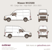 2011 Nissan NV2500 HD ∙ NV2500HD ∙ Cargo Van ∙ High Roof Van blueprint