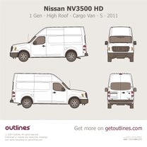 2011 Nissan NV3500 HD Cargo Van ∙ High Roof ∙ S ∙ NV3500HD ∙ 3500 NV Cargo Van blueprint