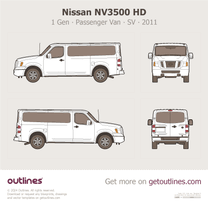 2011 Nissan NV3500 HD Passenger Van ∙ SV ∙ NV3500HD ∙ 3500 NV Passenger Van blueprint