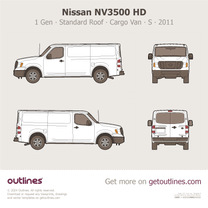 2011 Nissan NV3500 HD Cargo Van ∙ Standard Roof ∙ S ∙ NV3500HD ∙ 3500 NV Cargo Van blueprint