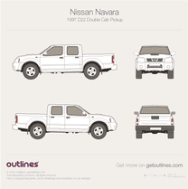 1997 Nissan NP300 1 Gen / D22 Double Cab Pickup Truck blueprint