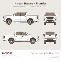 2021 Nissan NP300 3 Gen Facelift D23 DoubleCab Pickup Truck blueprint