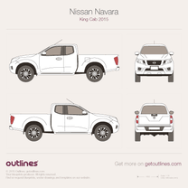 2015 Nissan Navara King Cab SWB Pickup Truck blueprint