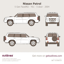 2004 Nissan Patrol Y61 Facelift2 LWB ∙ 5-door SUV blueprint