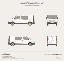 2007 Nissan Primastar Crew Van SWB Low Roof Facelift Van blueprint