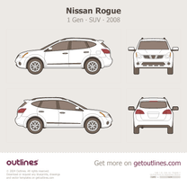 2008 Nissan Rogue 1 Gen SUV blueprint