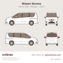 2010 Nissan Serena 4 Gen ∙ Mk IV ∙ C26 Minivan blueprint