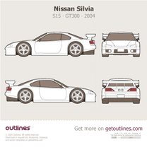2004 Nissan Silvia S15 GT300 Coupe blueprint
