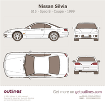 1999 Nissan Silvia S15 Spec-S ∙ Top View Coupe blueprint