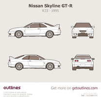 1995 Nissan Skyline GT-R R33 Coupe blueprint