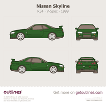 1999 Nissan Skyline GT-R R34 V-Spec Coupe blueprint