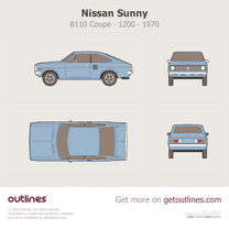 1970 Nissan Sunny B110 日産・サニー Coupe blueprint