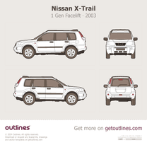 2003 Nissan X-Trail 1 Gen ∙ T30 Facelift SUV blueprint