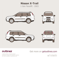 2003 Nissan X-Trail Facelift SUV blueprint