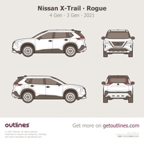 2021 Nissan X-Trail 4 Gen SUV blueprint