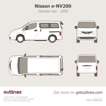 2009 Nissan e-NV200 Top View Wagon blueprint