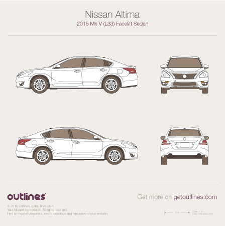 2016 Nissan Teana Sedan blueprints and drawings