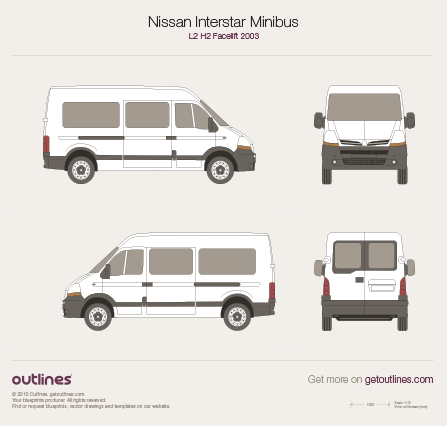 2003 Nissan Interstar Minibus Wagon blueprints and drawings