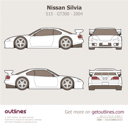 2004 Nissan Silvia S15 GT300 Coupe blueprint