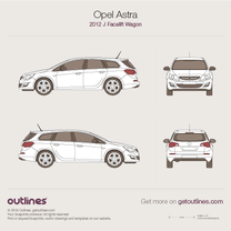 2012 Opel Astra Sports Tourer J Facelift Wagon blueprint