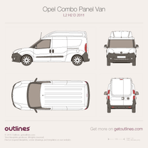 2011 Opel Combo Panel Van D L2 H2 Wagon blueprint