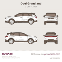 2024 Opel Grandland 2 Gen SUV blueprint