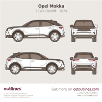 2024 Opel Mokka B ∙ 2 Gen Facelift ∙ P2QO SUV blueprint