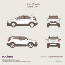 2012 Opel Mokka SUV blueprint