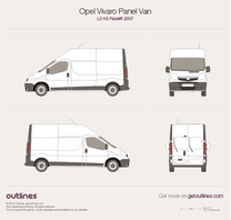 2007 Vauxhall Vivaro Panel Van L2 H2 Facelift Van blueprint