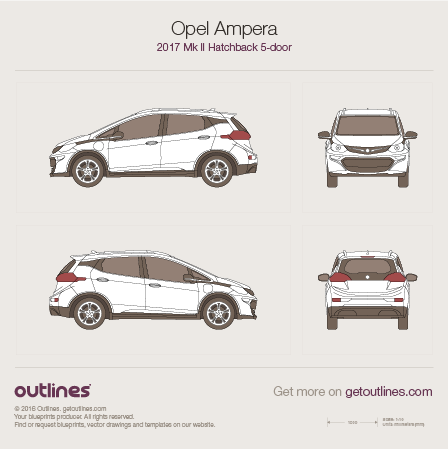 2017 Opel Ampera II Hatchback blueprints and drawings