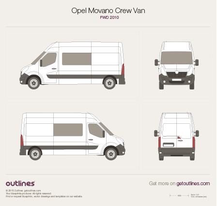 2010 Opel Movano Crew Van Van blueprints and drawings