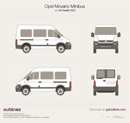 2003 Opel Movano Minibus Wagon blueprints and drawings