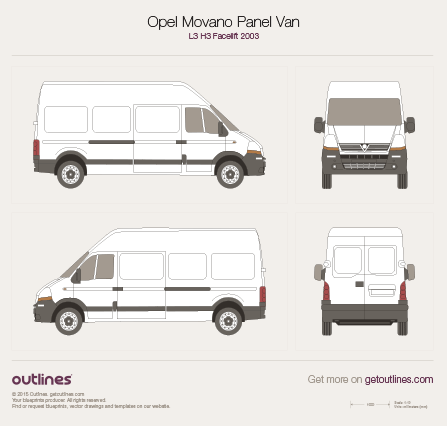 2003 Vauxhall Movano Panel Van Van blueprints and drawings