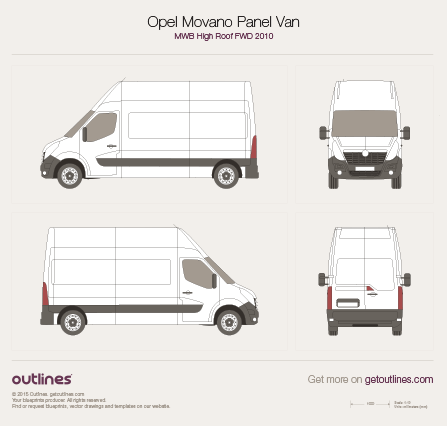 2010 Opel Movano Panel Van Van blueprints and drawings
