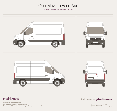 2010 Opel Movano Panel Van Van blueprints and drawings