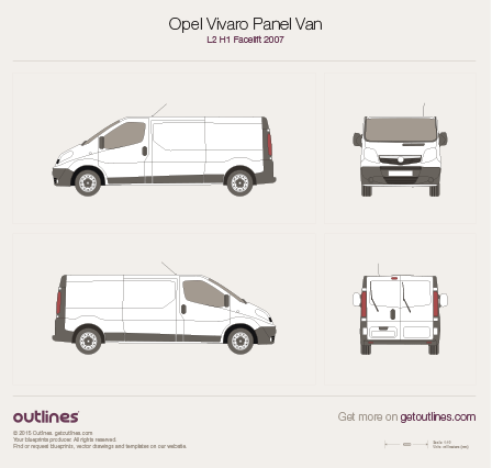2007 Opel Vivaro Panel Van Wagon blueprints and drawings